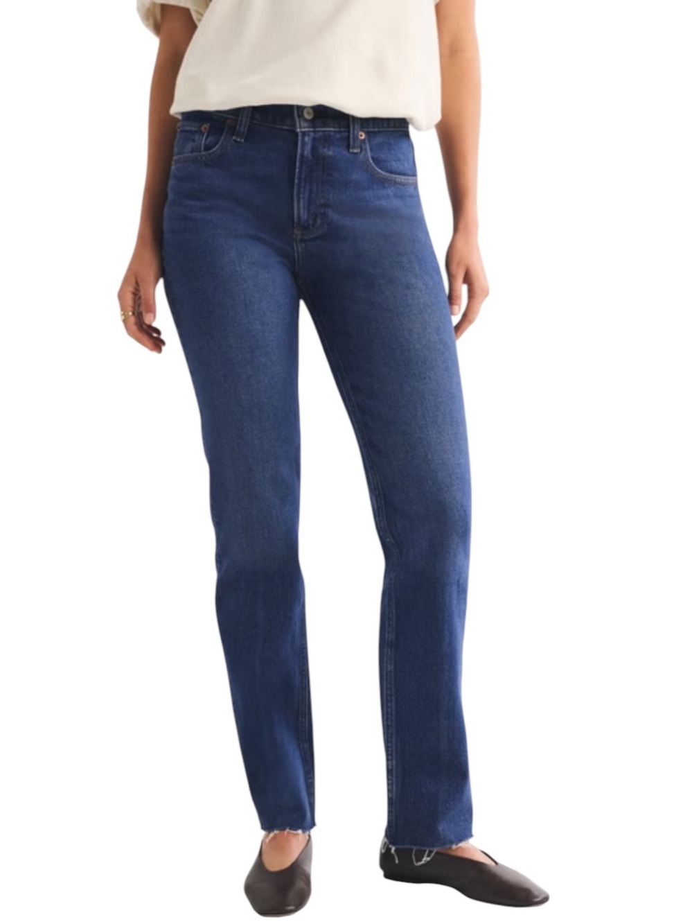 Abercrombie Mid Rise 90s Straight Frayed Hem Jeans size 29 like new condition
